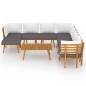 vidaXL Juego muebles de jardín y cojines 9 pzas madera maciza acacia vidaXL Juego muebles de jardín y cojines 9 pzas madera maciza acacia
