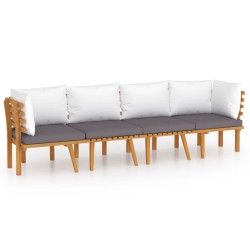 vidaXL Muebles de jardín 4 piezas con cojines madera maciza de acacia 