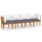 vidaXL Muebles de jardín 4 piezas con cojines madera maciza de acacia vidaXL Muebles de jardín 4 piezas con cojines madera maciza de acacia