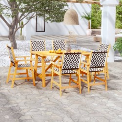 vidaXL Juego de comedor para jardín 7 piezas madera maciza de acacia