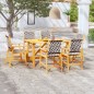 vidaXL Juego de comedor para jardín 7 piezas madera maciza de acacia