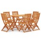 vidaXL Set de comedor de jardín plegable 7 pzas madera eucalipto vidaXL Set de comedor de jardín plegable 7 pzas madera eucalipto