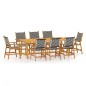 vidaXL Juego de comedor de jardín 9 piezas madera maciza de acacia vidaXL Juego de comedor de jardín 9 piezas madera maciza de acacia
