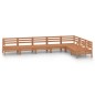 vidaXL Juego muebles de jardín 7 pzas madera maciza pino marrón miel vidaXL Juego muebles de jardín 7 pzas madera maciza pino marrón miel