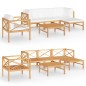 vidaXL Set de muebles de jardín 6 pzas madera de teca y cojines crema vidaXL Set de muebles de jardín 6 pzas madera de teca y cojines crema