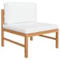vidaXL Set de muebles de jardín 6 pzas madera de teca y cojines crema vidaXL Set de muebles de jardín 6 pzas madera de teca y cojines crema