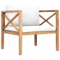 vidaXL Set de muebles de jardín 6 pzas madera de teca y cojines crema vidaXL Set de muebles de jardín 6 pzas madera de teca y cojines crema