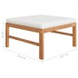 vidaXL Set de muebles de jardín 6 pzas madera de teca y cojines crema vidaXL Set de muebles de jardín 6 pzas madera de teca y cojines crema