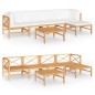 vidaXL Set de muebles de jardín 6 pzas madera de teca y cojines crema vidaXL Set de muebles de jardín 6 pzas madera de teca y cojines crema