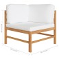 vidaXL Set de muebles de jardín 6 pzas madera de teca y cojines crema vidaXL Set de muebles de jardín 6 pzas madera de teca y cojines crema