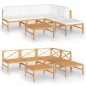 vidaXL Set de muebles de jardín 6 pzas madera de teca y cojines crema vidaXL Set de muebles de jardín 6 pzas madera de teca y cojines crema