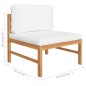 vidaXL Set de muebles de jardín 6 pzas madera de teca y cojines crema vidaXL Set de muebles de jardín 6 pzas madera de teca y cojines crema