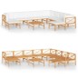 vidaXL Set de muebles de jardín 11 pzas madera de teca y cojines crema