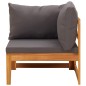 vidaXL Set muebles de jardín 4 pzas cojines gris oscuro madera acacia vidaXL Set muebles de jardín 4 pzas cojines gris oscuro madera acacia