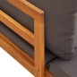 vidaXL Set muebles de jardín 4 pzas cojines gris oscuro madera acacia vidaXL Set muebles de jardín 4 pzas cojines gris oscuro madera acacia
