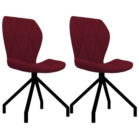 vidaXL Sillas de comedor 2 unidades cuero sintético rojo