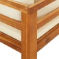 vidaXL Bancos de jardín con cojines blanco crema 2 uds madera acacia