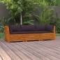 vidaXL Sofá de jardín de 3 plazas con cojines madera maciza de acacia