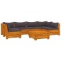 vidaXL Juego muebles de jardín y cojines 7 pzas madera maciza acacia vidaXL Juego muebles de jardín y cojines 7 pzas madera maciza acacia