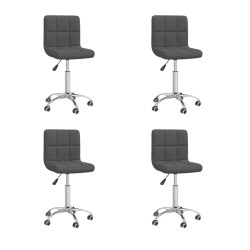 vidaXL Sillas de comedor giratorias 4 unidades tela gris oscuro