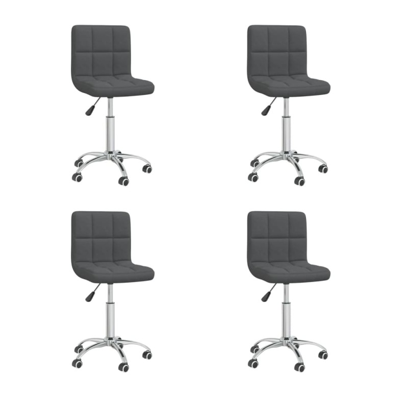 vidaXL Sillas de comedor giratorias 4 unidades tela gris oscuro vidaXL Sillas de comedor giratorias 4 unidades tela gris oscuro