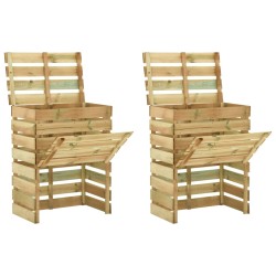 vidaXL Compostadores de láminas 2 uds madera de pino 80x50x100 cm