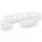 vidaXL Juego de muebles de jardín 9 piezas madera maciza pino blanco vidaXL Juego de muebles de jardín 9 piezas madera maciza pino blanco