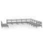 vidaXL Juego de muebles de jardín 11 piezas madera maciza de pino gris