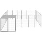 vidaXL Perrera plateada 12,1 m² acero vidaXL Perrera plateada 12,1 m² acero