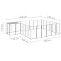 vidaXL Perrera plateada 12,1 m² acero vidaXL Perrera plateada 12,1 m² acero