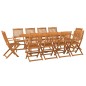 vidaXL Set de comedor de jardín 11 piezas madera maciza de acacia vidaXL Set de comedor de jardín 11 piezas madera maciza de acacia