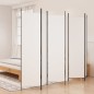 vidaXL Biombo divisor de 6 paneles de tela blanco 300x200 cm vidaXL Biombo divisor de 6 paneles de tela blanco 300x200 cm