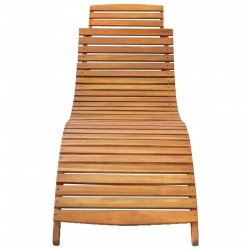 vidaXL Tumbona de madera maciza de acacia marrón