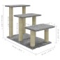 vidaXL Rascador para gatos con postes de sisal gris claro 50,5 cm