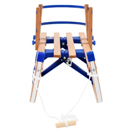 vidaXL Trineo de nieve plegable respaldo de madera 119 cm  