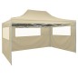 vidaXL Carpa pleglable con 3 paredes 3x4,5 m crema vidaXL Carpa pleglable con 3 paredes 3x4,5 m crema