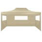 vidaXL Carpa pleglable con 3 paredes 3x4,5 m crema vidaXL Carpa pleglable con 3 paredes 3x4,5 m crema