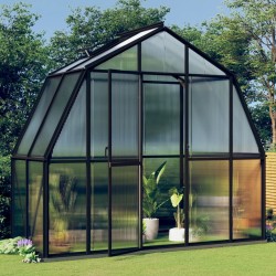 vidaXL Invernadero con estructura de aluminio gris antracita 3,3 m²