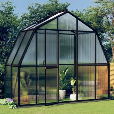 vidaXL Invernadero con estructura de aluminio gris antracita 3,3 m²