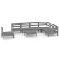 vidaXL Juego de muebles de jardín 8 piezas madera maciza de pino gris vidaXL Juego de muebles de jardín 8 piezas madera maciza de pino gris