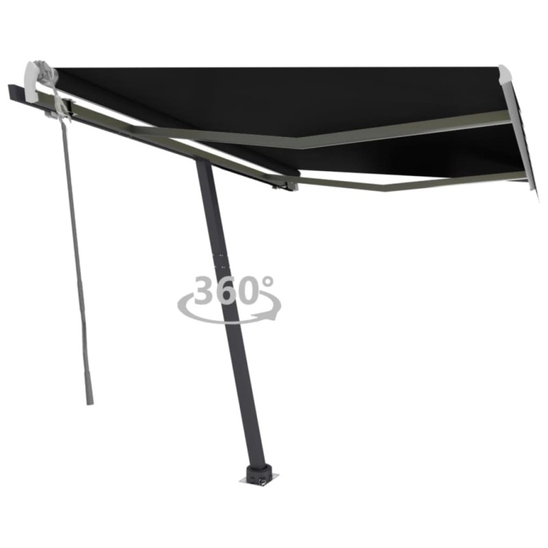 vidaXL Toldo de pie retráctil manual gris antracita 350x250 cm vidaXL Toldo de pie retráctil manual gris antracita 350x250 cm