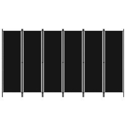 vidaXL Biombo divisor de 6 paneles negro 300x180 cm