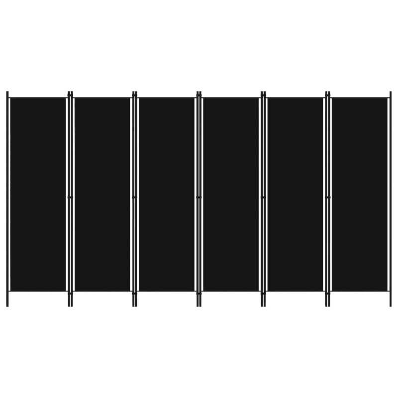 vidaXL Biombo divisor de 6 paneles negro 300x180 cm vidaXL Biombo divisor de 6 paneles negro 300x180 cm