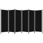 vidaXL Biombo divisor de 6 paneles negro 300x180 cm vidaXL Biombo divisor de 6 paneles negro 300x180 cm