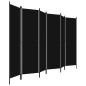 vidaXL Biombo divisor de 6 paneles negro 300x180 cm vidaXL Biombo divisor de 6 paneles negro 300x180 cm