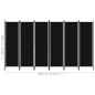 vidaXL Biombo divisor de 6 paneles negro 300x180 cm vidaXL Biombo divisor de 6 paneles negro 300x180 cm