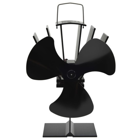vidaXL Ventilador de estufa accionado por calor 3 aspas negro