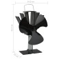 vidaXL Ventilador de estufa accionado por calor 3 aspas negro vidaXL Ventilador de estufa accionado por calor 3 aspas negro