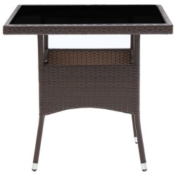 vidaXL Mesa de comedor de jardín ratán sintético marrón