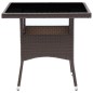 vidaXL Mesa de comedor de jardín ratán sintético marrón vidaXL Mesa de comedor de jardín ratán sintético marrón